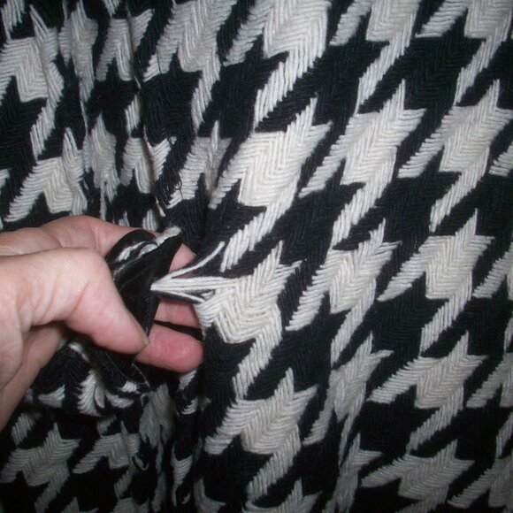 Express Tweed Wool Blend Medium, Black  White Pea Coat Preppy Academia Lined - Picture 12 of 16